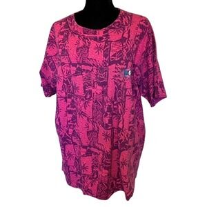 Vintage Pipeline Pink and Purple Single Stitch Crew Neck T Shirt Size XXL